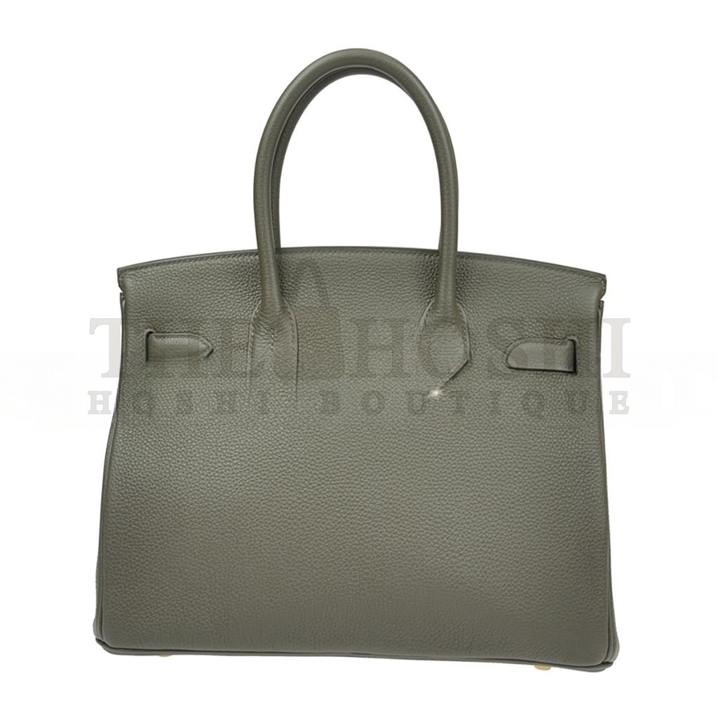 H**me5 BIRKIN 30 TOGO LEATHER ALMOND GREEN GOLD BUCKLE HANDBAG BK30C6TGGP (30*23*15cm) Master Quality